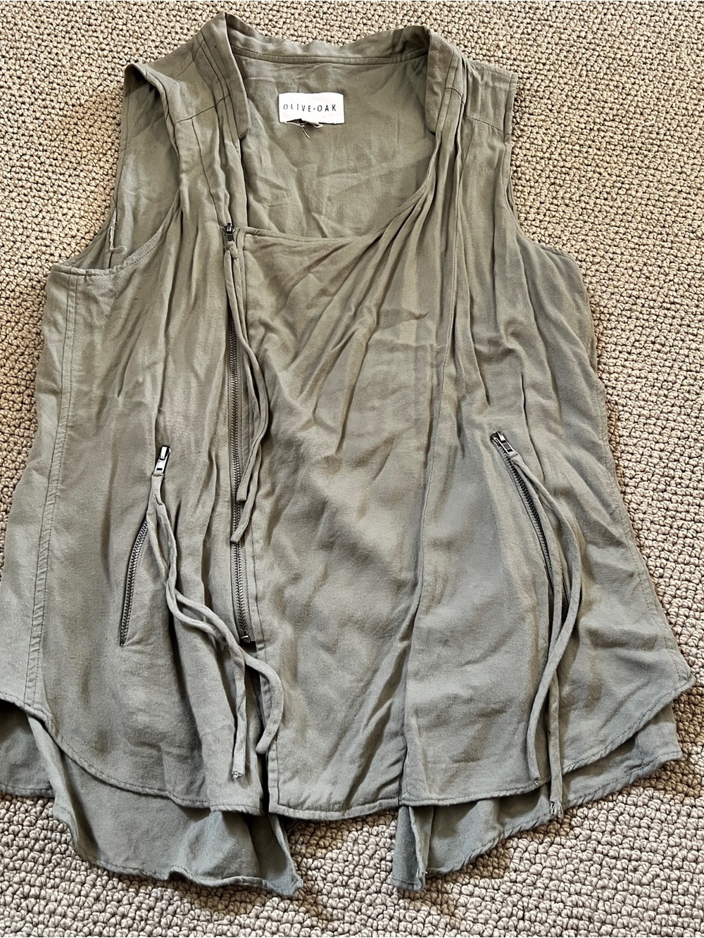 Olive & Oak Women's Olive Utility Draped Tank Top/Vest-size medium